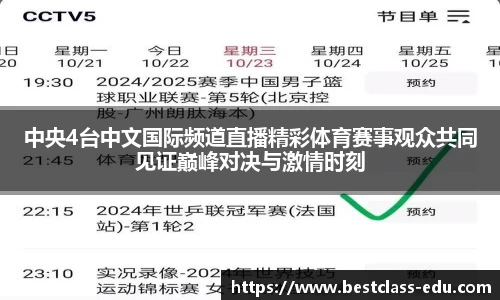 中央4台中文国际频道直播精彩体育赛事观众共同见证巅峰对决与激情时刻